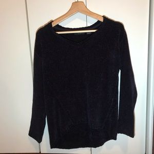 V-Neck Chenille Pullover Sweater